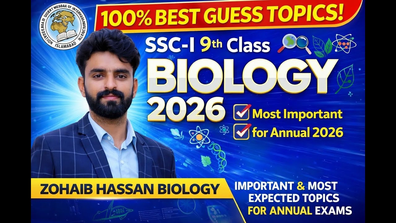 SSC-I 9th Class Biology 2026 | Most Important Guess Topics | FBISE Annual-26 Exam