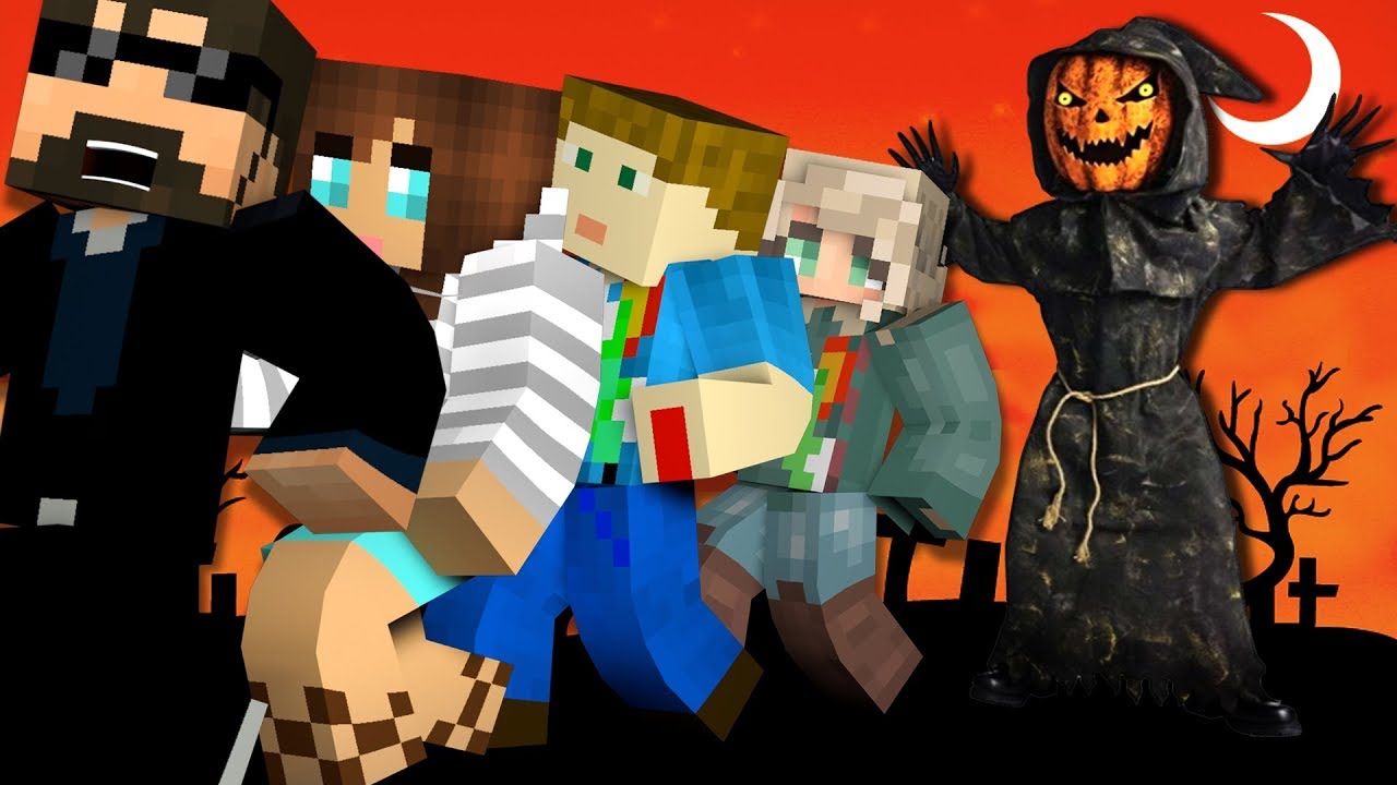 *TRICK OR TREAT* MURDER RUN! in MINECRAFT!