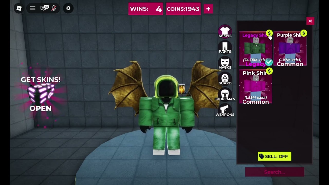 How to Sell Items For Coins in Squid Game X Roblox