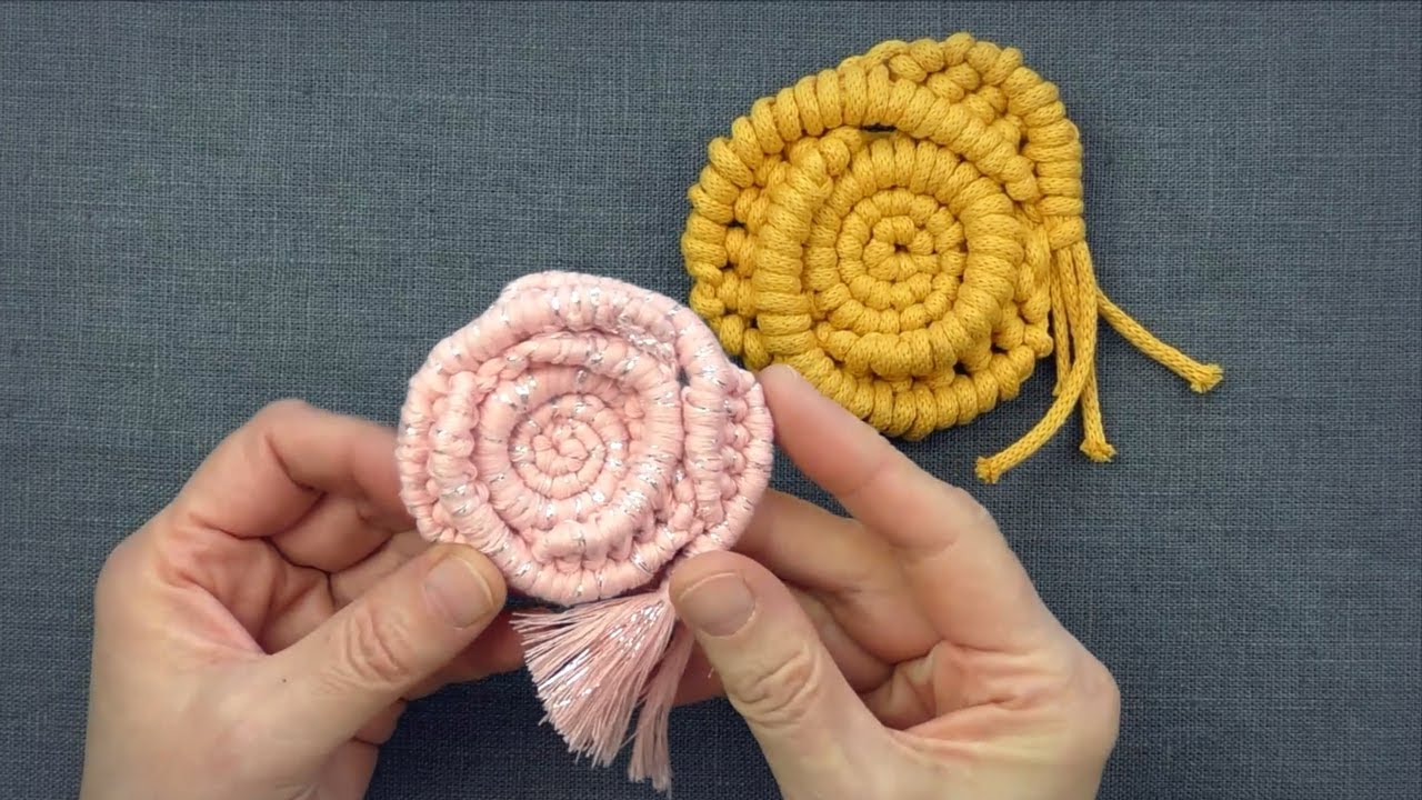 DIY Rope Rose Brooch 🌹 Macrame Rose Magnet