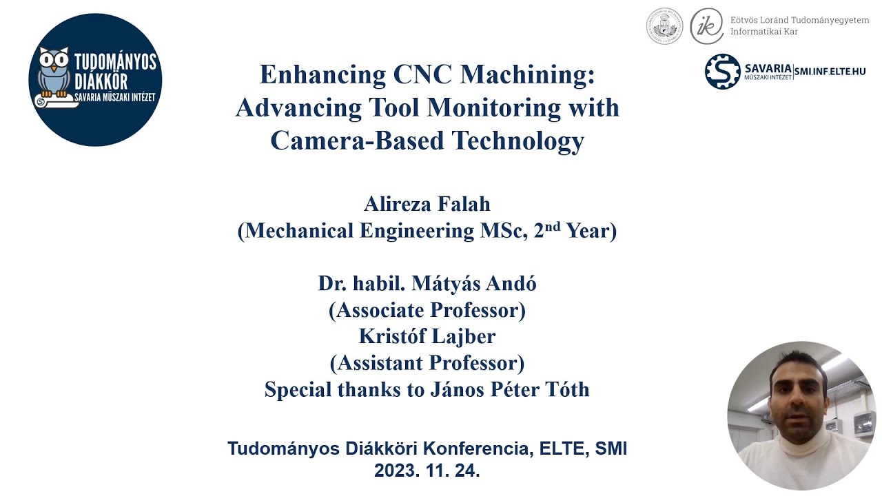 Alireza Falah: Tool and workpiece Monitoring based on Image Processing