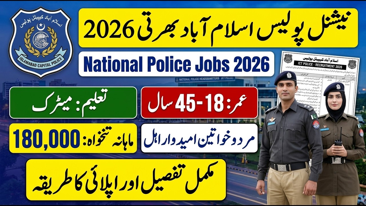 National Police Islamabad Jobs 2026 Apply Online | Matric Pass | Salary 180,000 | Apply Now