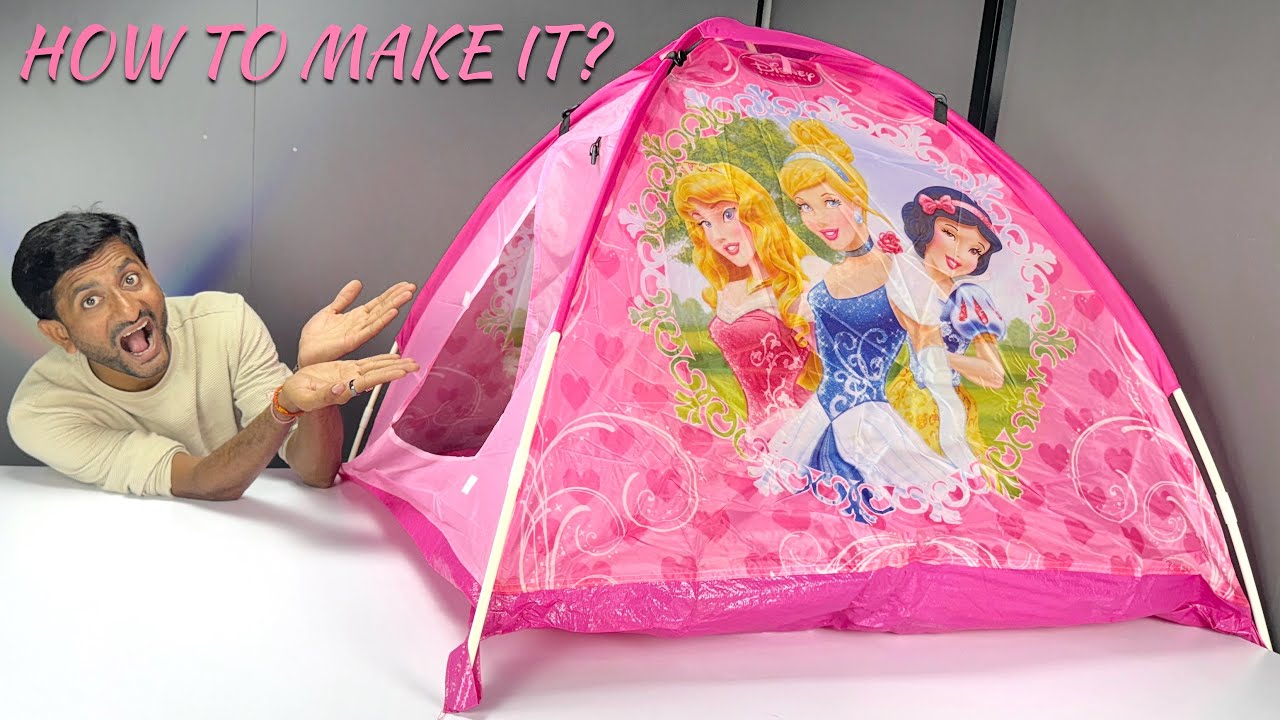 Foldable Princess Doll House Tent | How To Make it Unboxing and Testing- JMV TOYS