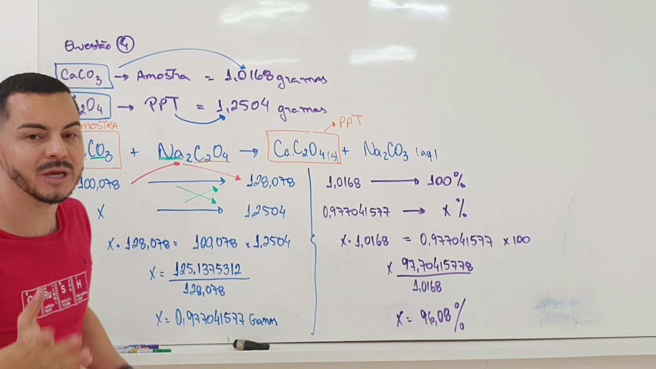 Gravimetria - Correção Exercício nº 4 - Química Analítica  - Prof. Marcinho Lima