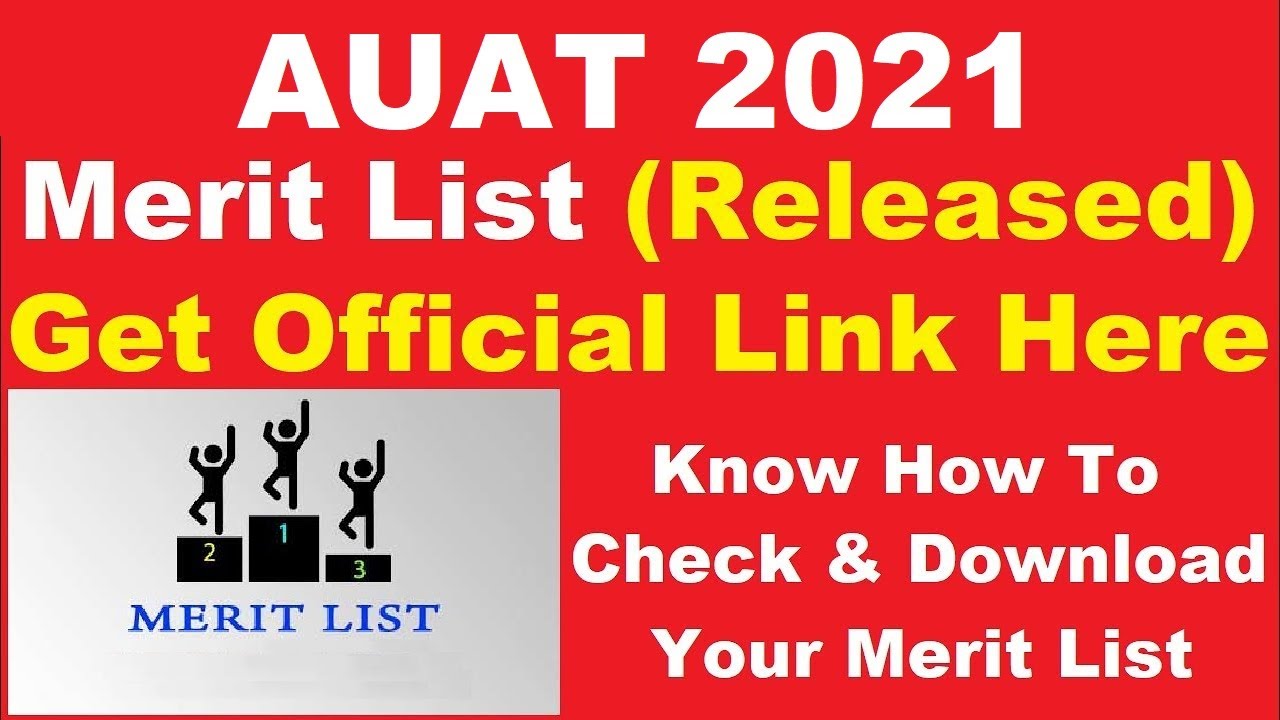 AUAT 2021 Merit List (Released) - Steps To Check & Download AUAT Merit List 2021