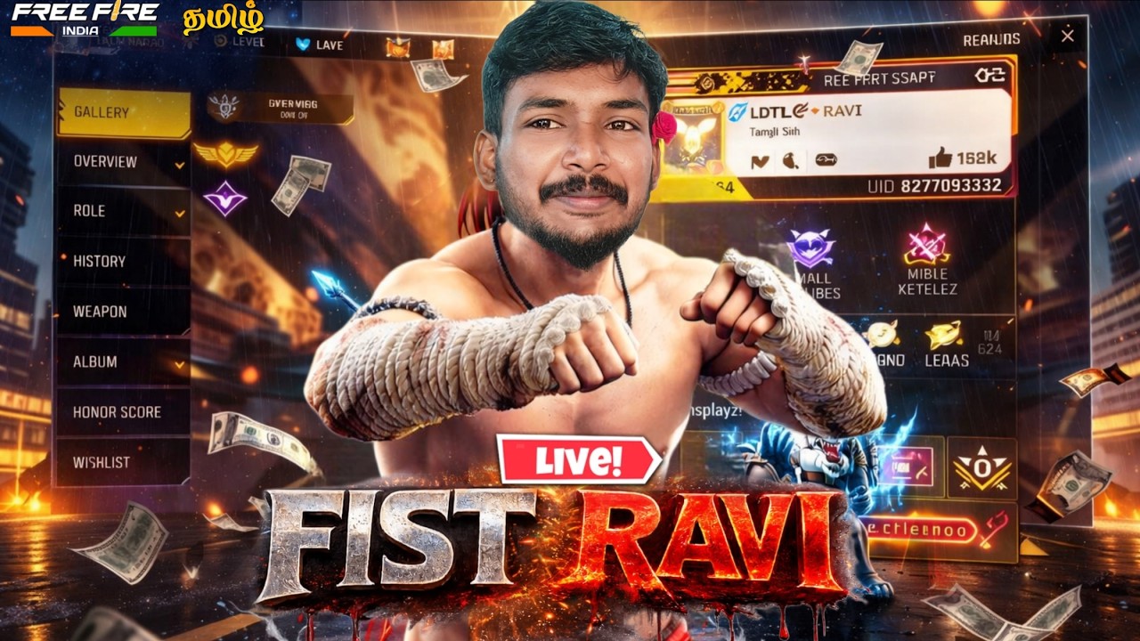 தமிழ் - 🔥VESTI FIST RAVI GRANDMASTER PUSH {DAY - 1}🔥||Garena-FreeFire Max Live #matturavi
