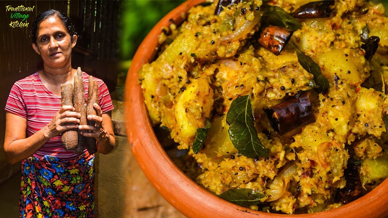 Village Cooking Cassava Recipe | මේ විදිහ මඤ්ඤොක්කා කාල තියනවාද | Special Spicy Cassava Recipe