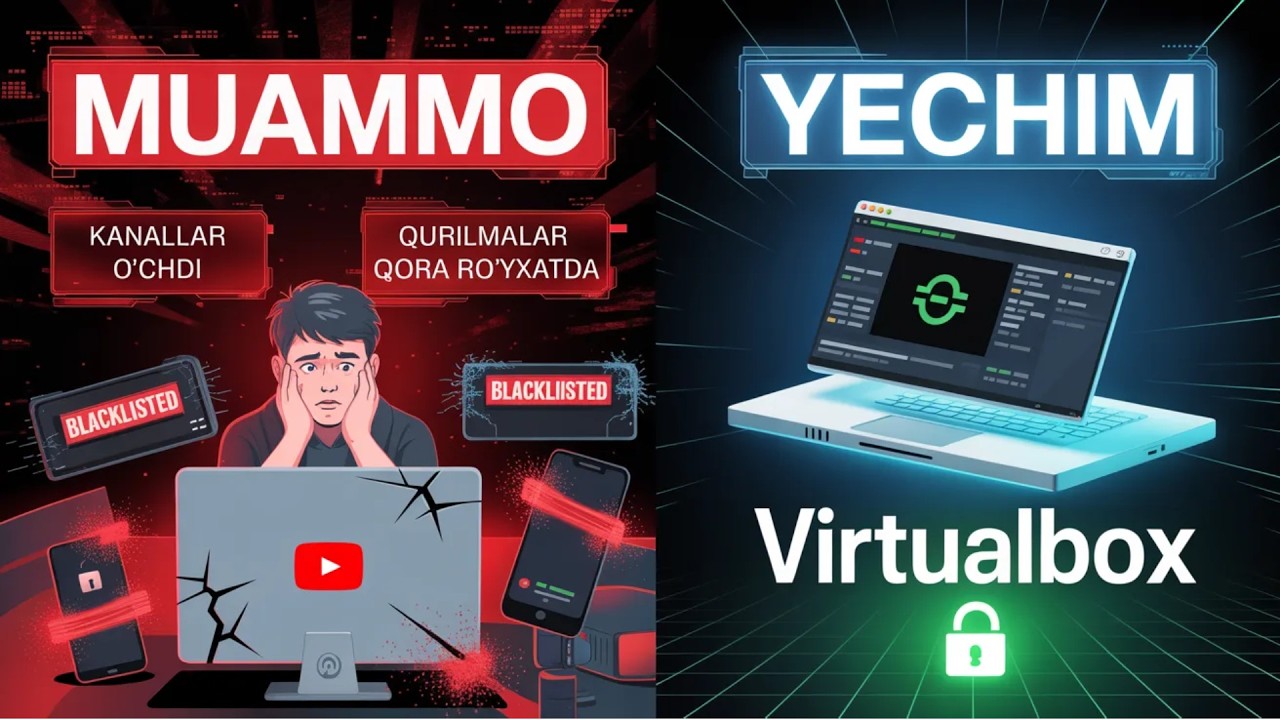 YouTube Sizni Blokladimi? VirtualBox Bilan Qayting!