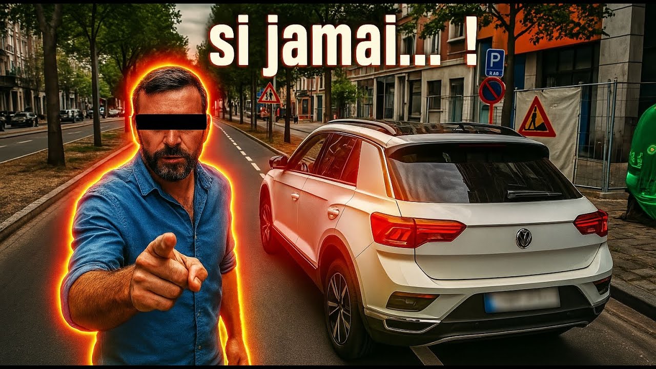 Il me menace depuis une piste cyclable.