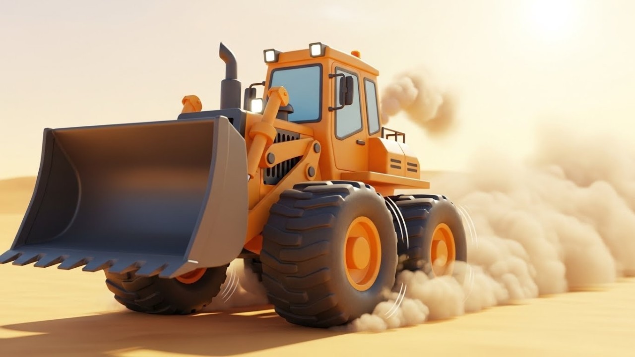 Счастливый Бульдозер строит замок из песка 🚜🏝️🏰 | Мультфильм для детей и весёлые приключения
