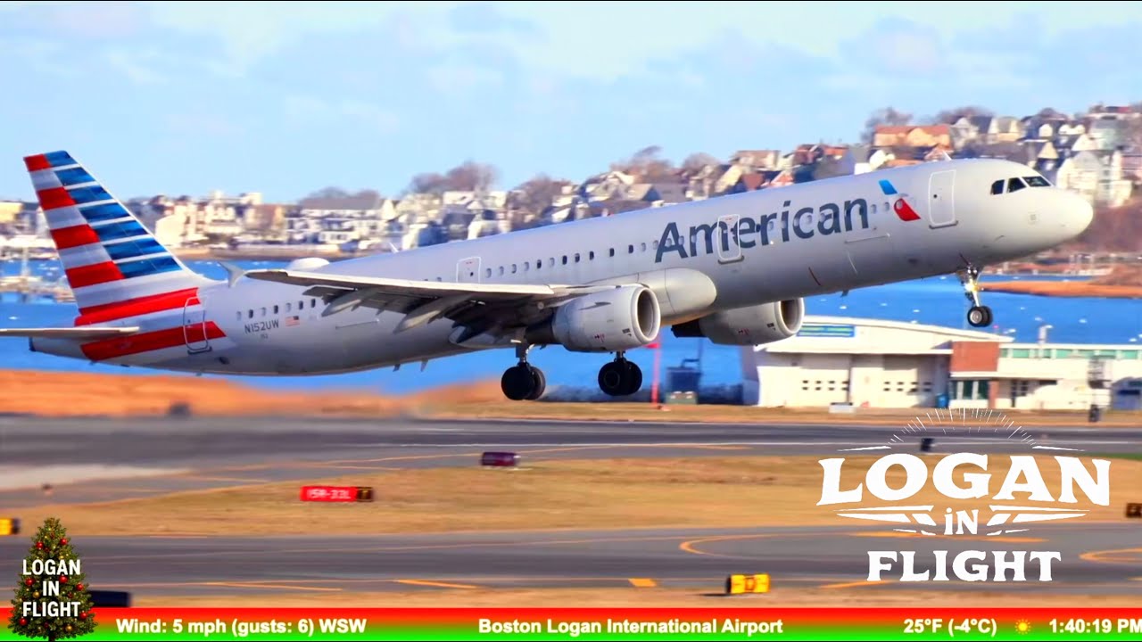 Planes Landing and Taking Off at Boston Logan Airport - Friday December 6th Compilation