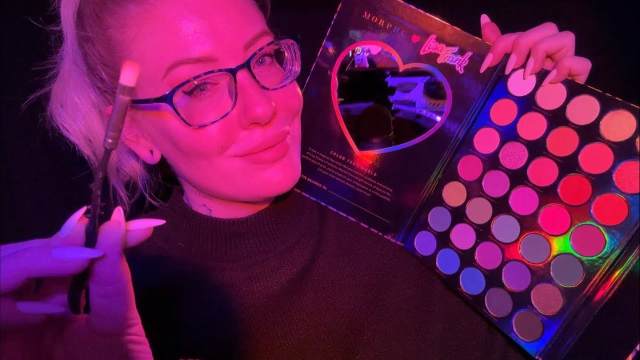 ASMR over explaining random eyeshadow palettes and applying them on u
