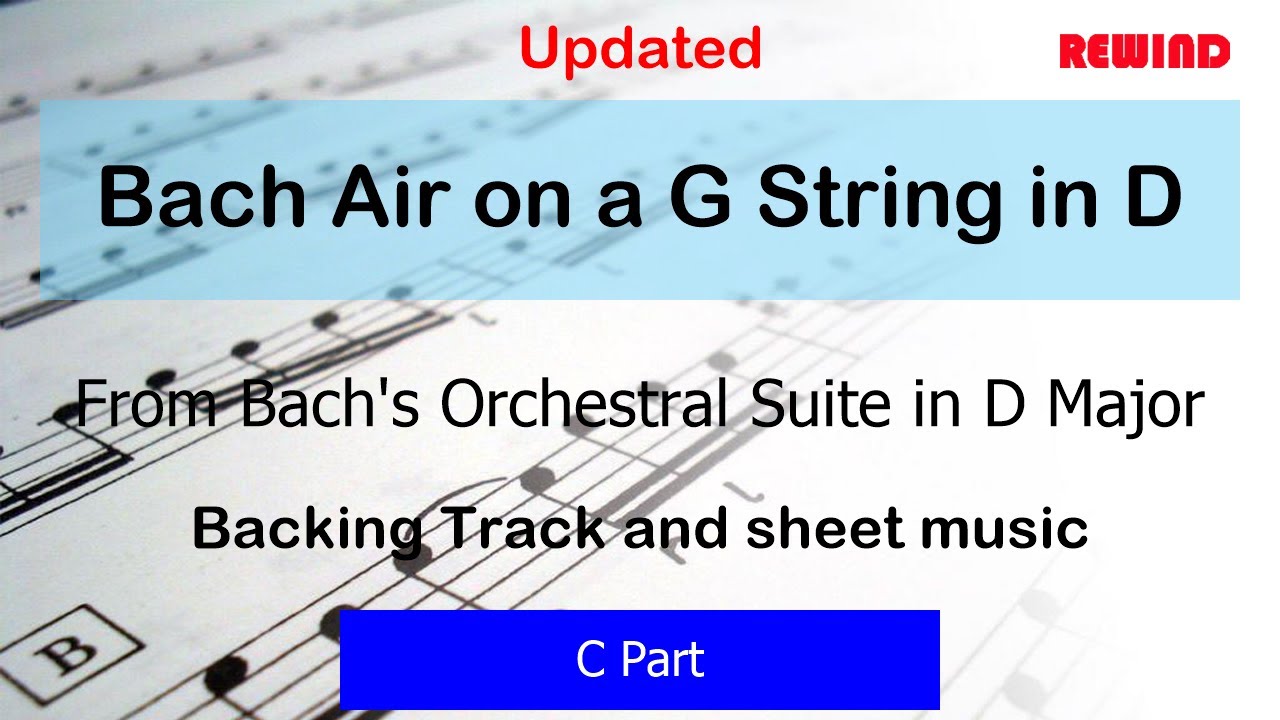 Bach Air on a G String in D V2 : Bach : C Instruments Playalong Backing Track