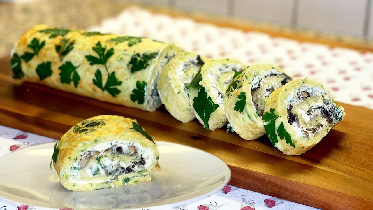 Zucchini Roll with Cream Cheese and Mushrooms filling: The Perfect Summertime Dish