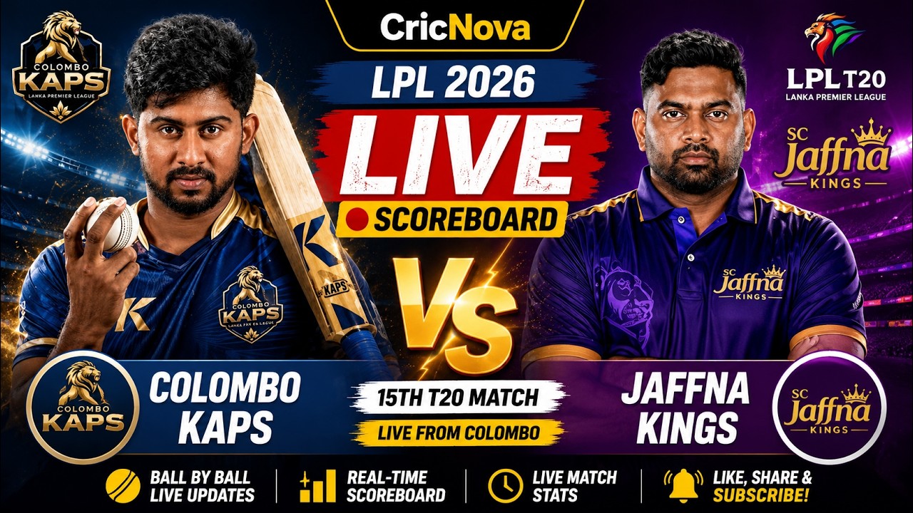 Colombo Kaps vs Jaffna Kings Live Score | CK vs JK Live Score | LPL 2026 | Ball by Ball Scoreboard