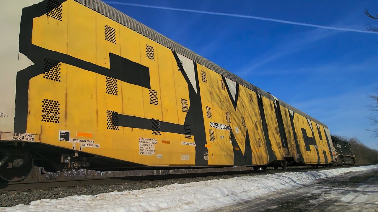 8 Fully Graffiti Painted Autorack Cars, Solo Lead Locomotive, Rare Autoracks DPU Action