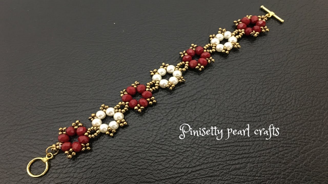 Trendy!!Girls Fashion Bracelet Idea For Gown Dresses/pearl with rondelle bracelet tutorial/pinisetty
