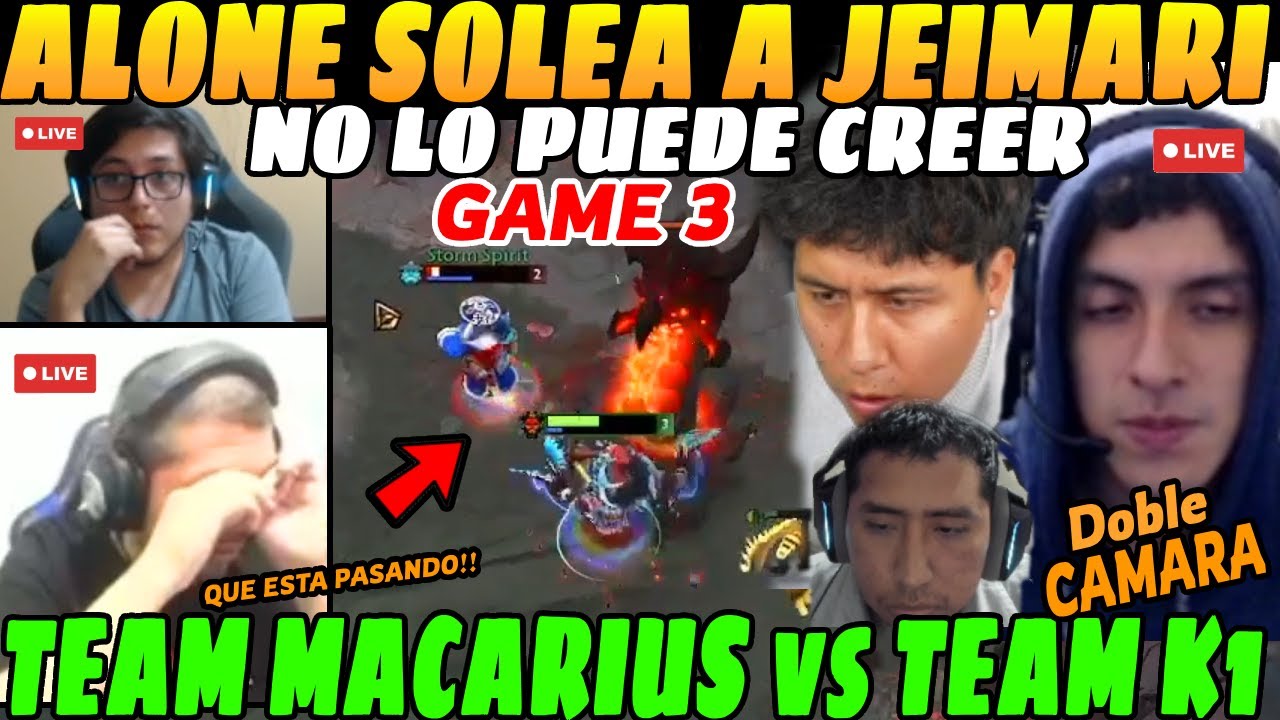 😲ALONE SOLEA A JEIMARI en MID, GAME 3, Team K1 vs Team MACARIUS😲| DOBLE CAMARA, Bo3 😲