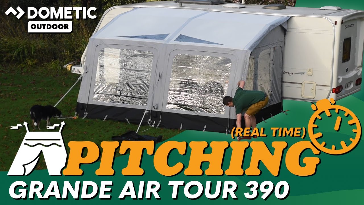 Dometic Grande Air Tour 390 Awning Pitching & Packing (Real Time) Video