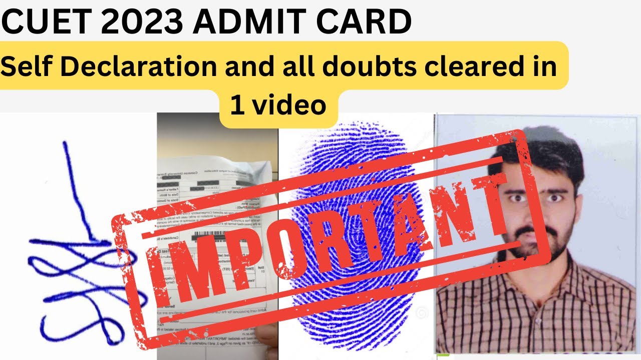 Self declaration form CUET||CUET important instructions for candidates||