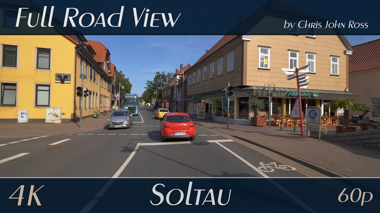Soltau, Germany: Walsroder Straße, Am Alten Stadtgraben, Wilhelmstraße, Lüneburger Straße - 4K UHD