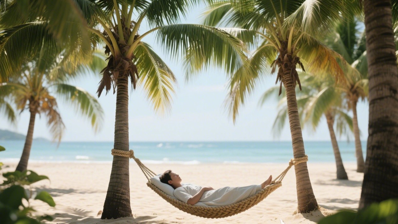 Tropical Beach Harmony Breaths Deeper Than Night For Gentle Coastal Serenity 🌊