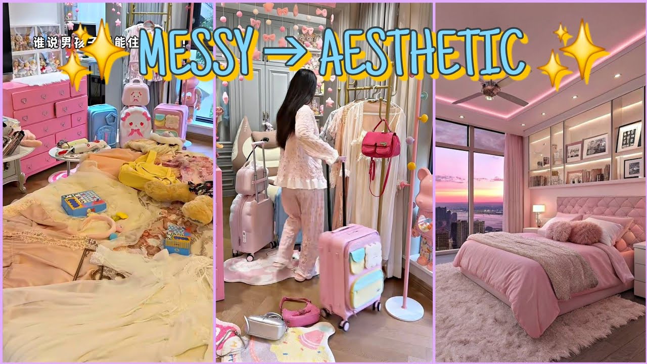 ✨ From CHAOS to PRINCESS ✨ Messy Pink Room ➜Dream Aesthetic Makeover 💕 Satisfying Reset