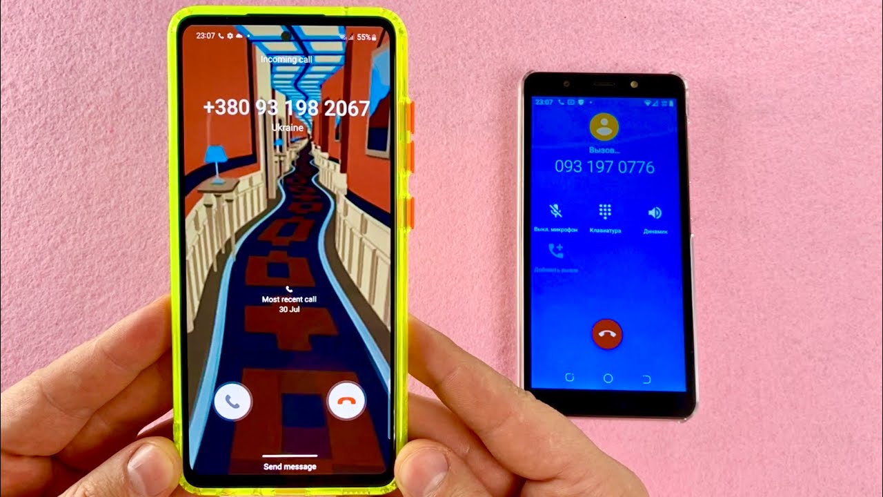 Samsung A53 Incoming call from Tecno POP3 Outgoing call