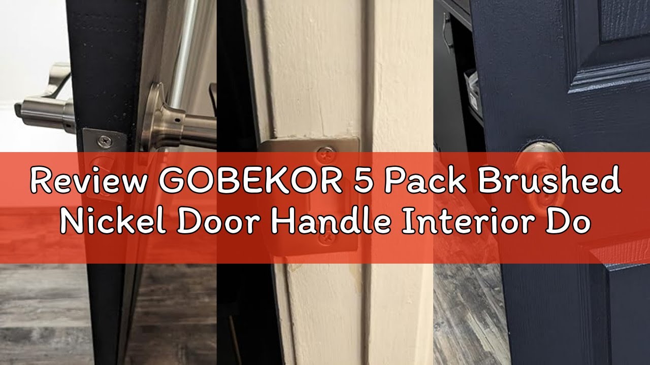 Review GOBEKOR 5 Pack Brushed Nickel Door Handle Interior Door Levers Privacy for Bedroom Bathroom D