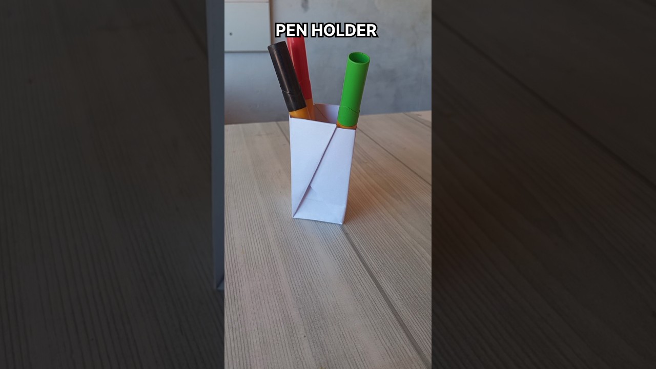 PEN HOLDER ORIGAMI| TUTORIAL| HOW TO MAKE PAPER PEN HOLDER CRAFT| ART