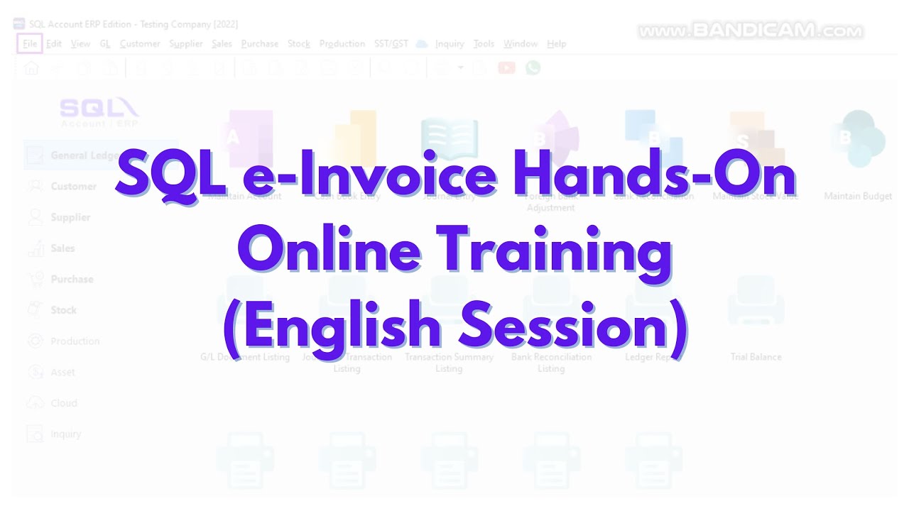 SQL e-Invoice Hands-On Online Training (Chinese Session) - Recorded Video 19/12/25