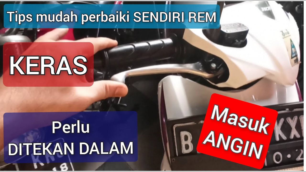 Solusi rem cakram depan terlalu DALAM | buang ANGIN rem cakram motor