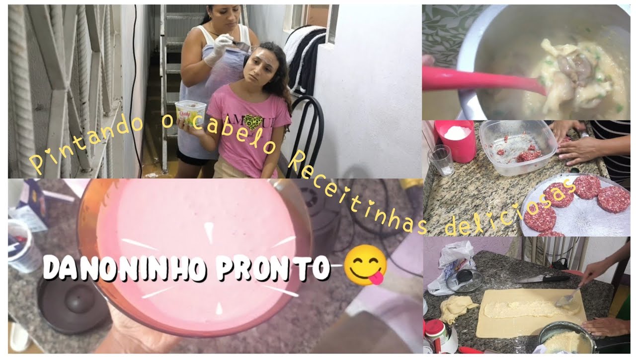 Teve dobradinha+hambúrguer caseiro🍔+Danoninho caseiro+pão doce de coco 🥥