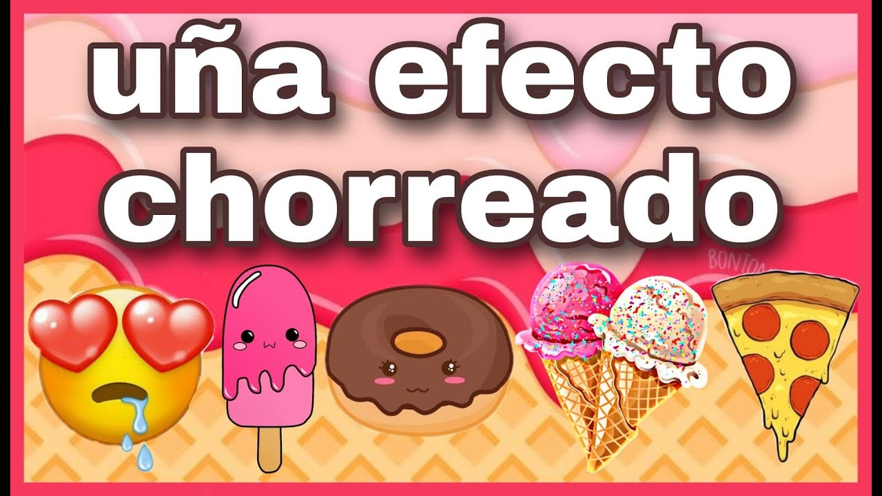 Uñas con diseño tipo escurrido o chorreado 🤤🍯🥯🍧🍕