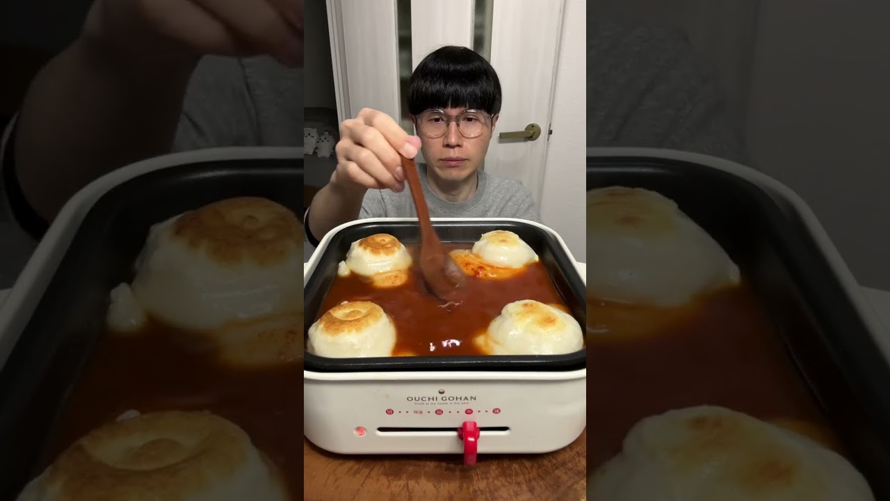 Spicy rice cake and enoki mushrooms #shorts #food