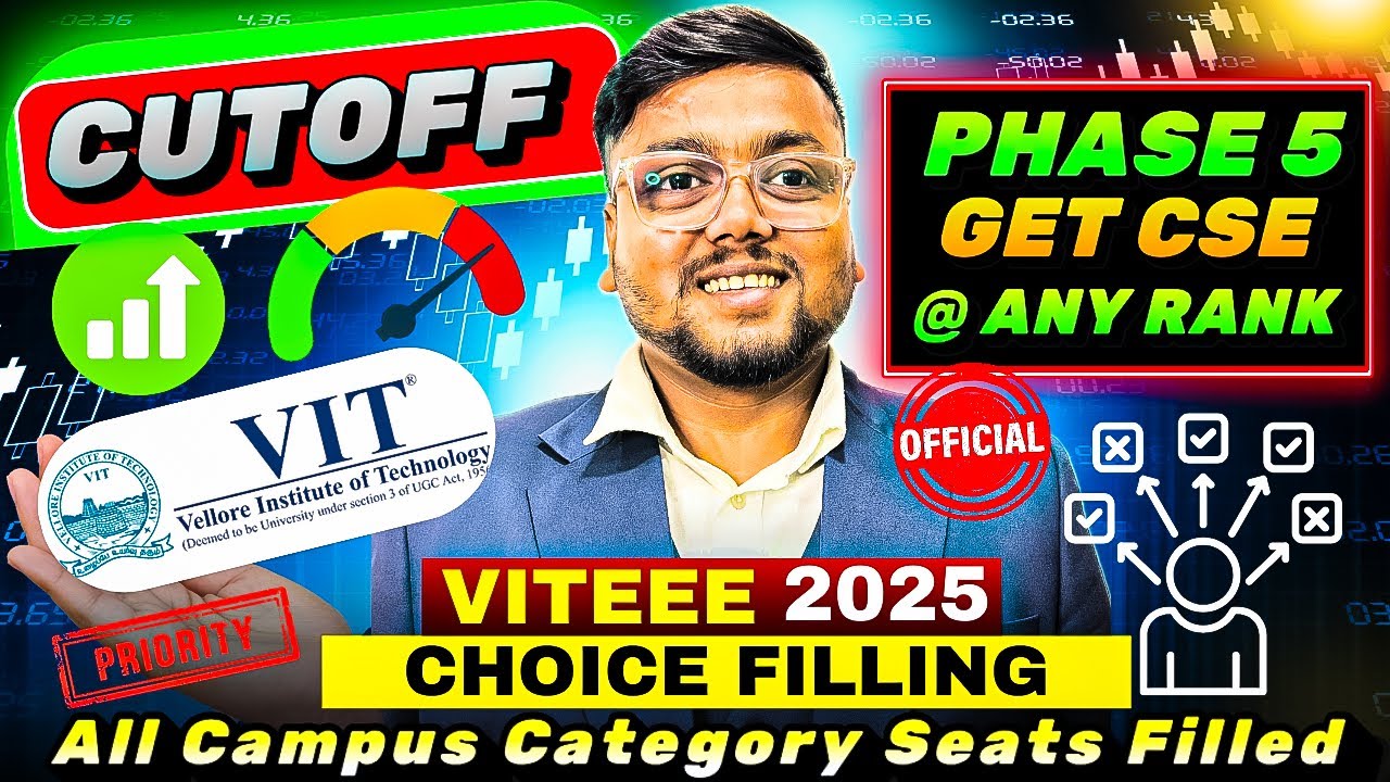 VIT Phase 5 Official Vacant Seats 🤯 | VITEEE 2025 Phase 5 Cutoff Analysis | VIT Counselling 2025