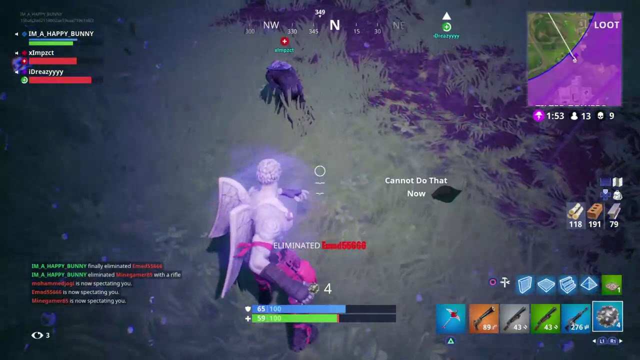 Saving two teammates from the storm with the Impulse grenade - Fortnite Battle Royale