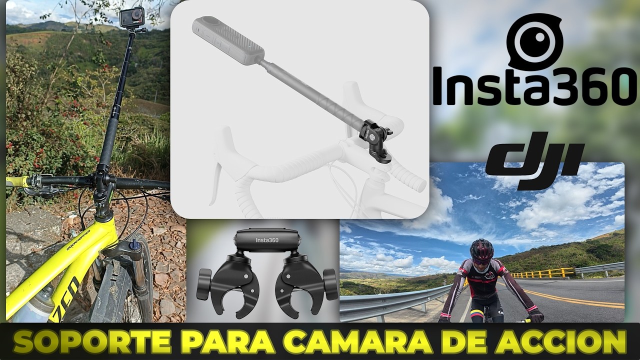 Soporte de POTENCIA y PINZA doble de INSTA360 para ciclismo | Unboxing Esto trae la caja|Osmo action