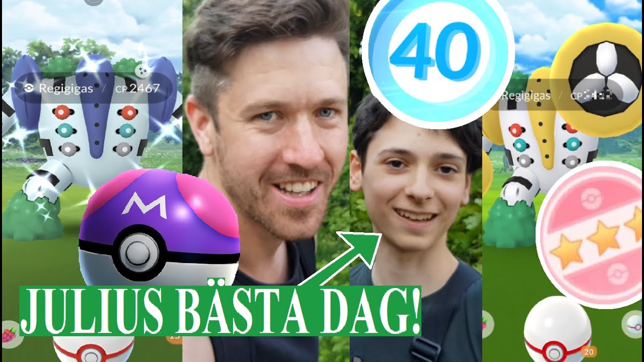 Pokémon GO på Svenska | SHINY ELLER 100% REGIGIGAS! JULIUS BLIR LEVEL 40!!! | Johans Pokemon GO