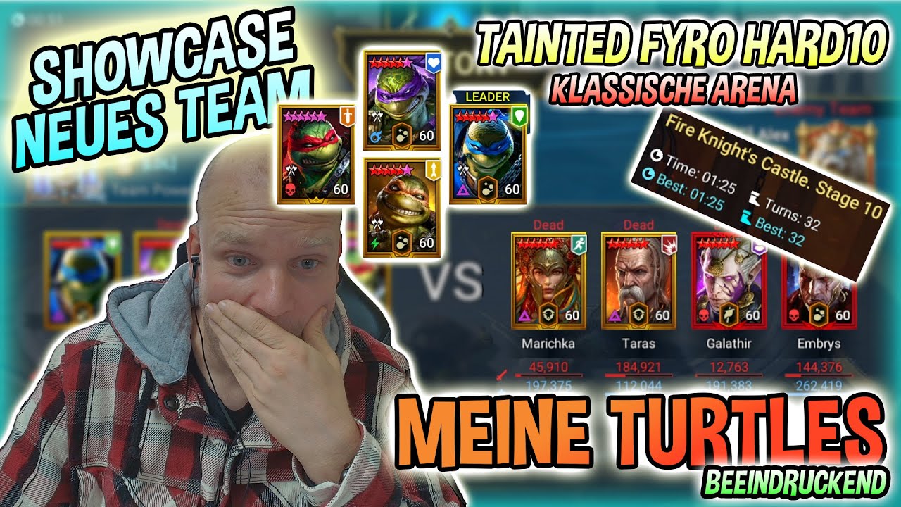 Raid | Full Turtles Team - Fire Knight Hard 10 (01:25) - Überrascht in der Arena