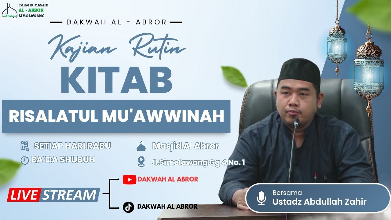 🔴Kitab Risalatul Mu'awwanah Bersama Ustadz Abdullah Zahir