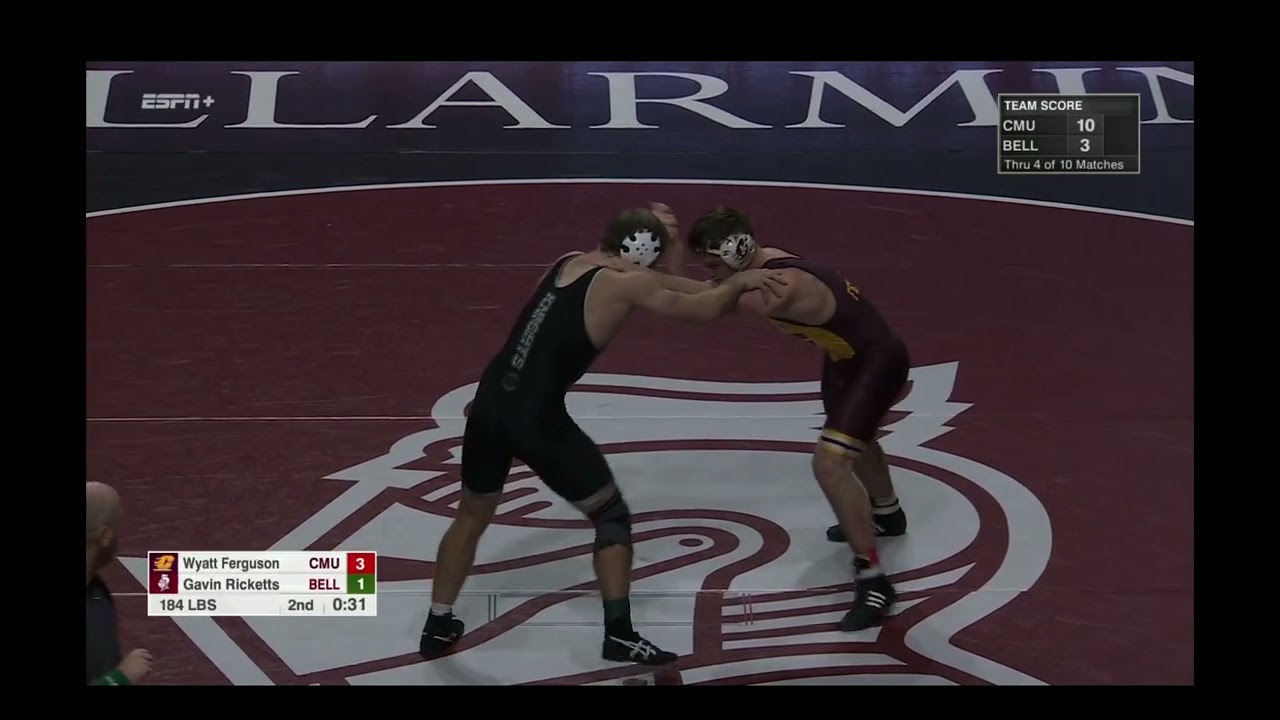 184lbs Wyatt Ferguson (Central Michigan) vs Gavin Rickets (Bellarmine)