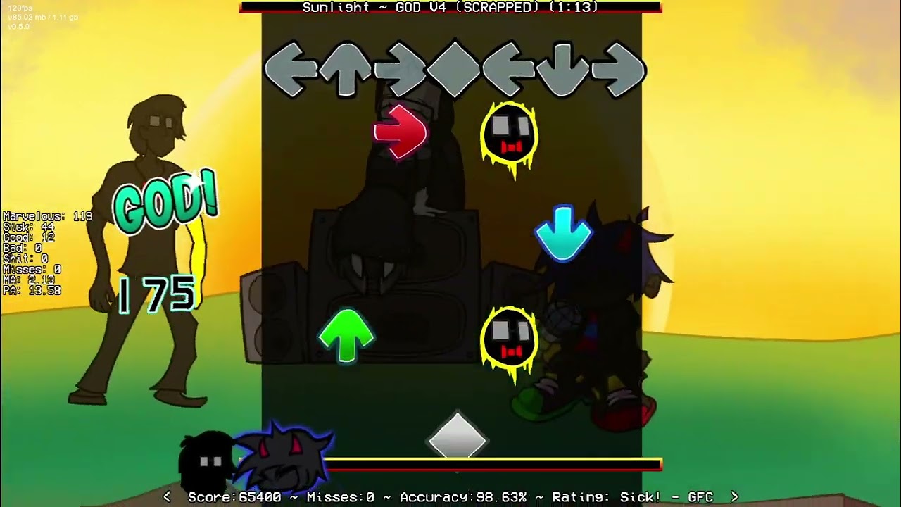 [FNF] Sunlight God Mode Full Combo - Shaggy x Matt God Mode Collection v3 Deluxe Expansion Pack 7
