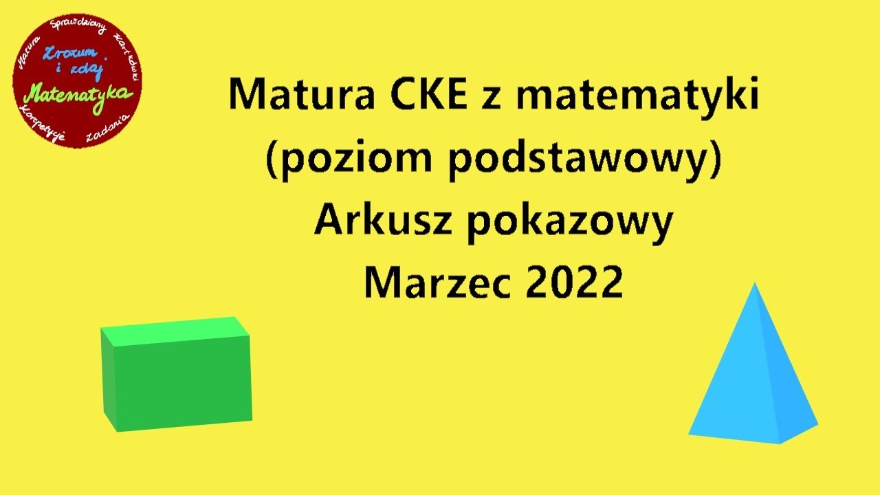 #8 Matura matematyka 2023 – przykładowy arkusz CKE. Spośród rysunków A–D wybierz ten, na którym...