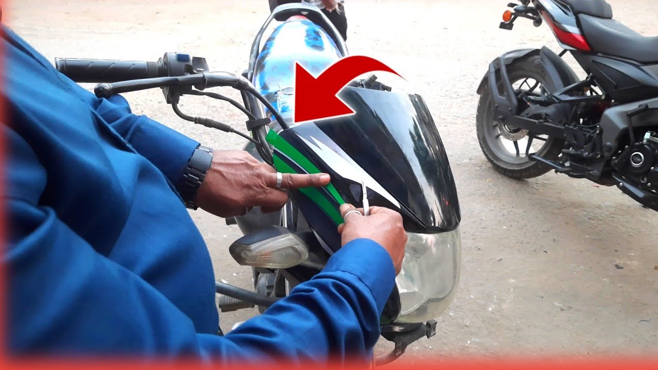 Passion Pro Bike Visor Modification 😱 Passion Pro Bike Ke  New Visor Me Green Patti Lagane Ka Kam