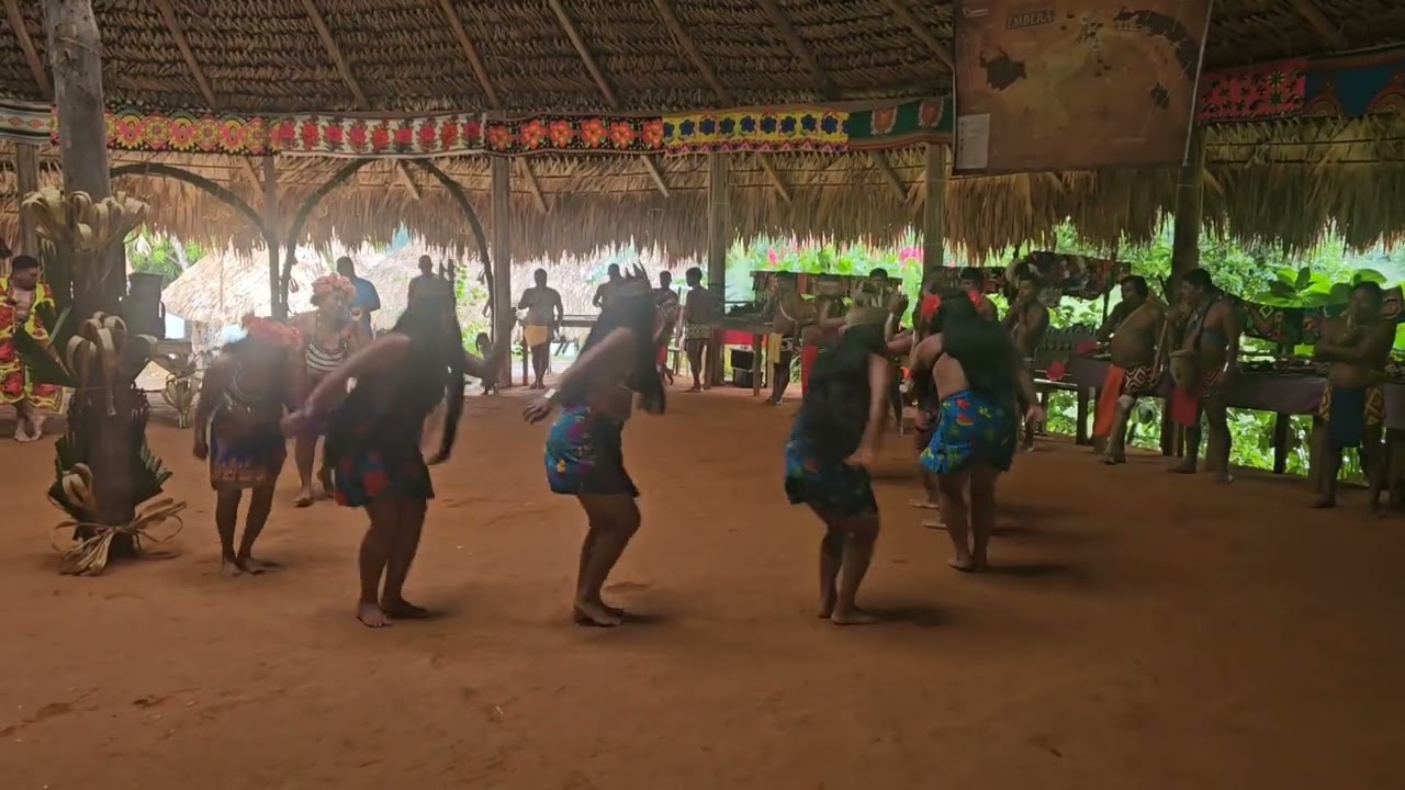 Exploring Embera Village Traditional Dancing Performance, Chagres National Park, Panama
