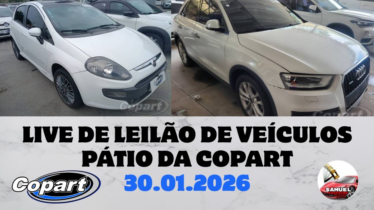 LIVE DE LEILÃO DE VEÍCULOS NO PÁTIO DA COPART DO DIA 30.01.2026