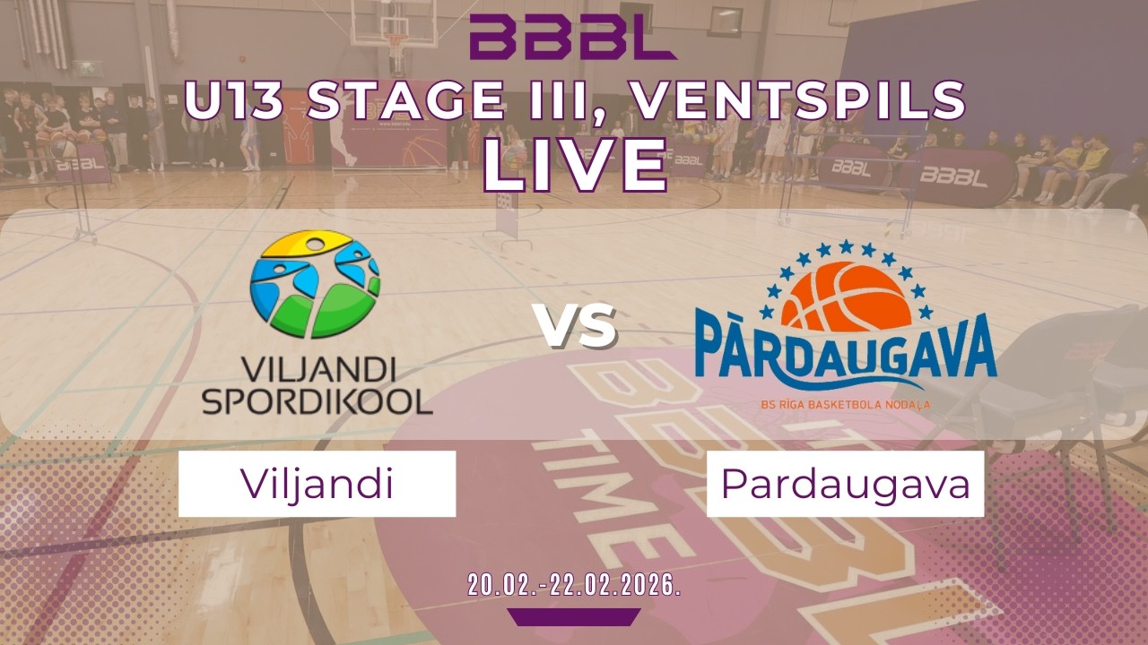 Pārdaugava 2013 vs Viljandi SK 2013 | BBBL U13 | Stage III