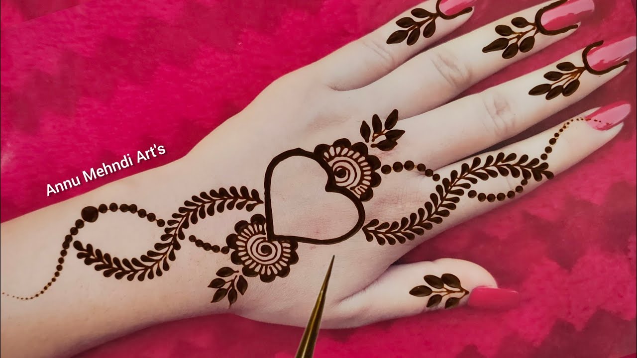 Very Easy Simple Stylish ❤️Love Heart Mehndi Design | Mehandi ke design | Mehandi ka design | मेहंदी
