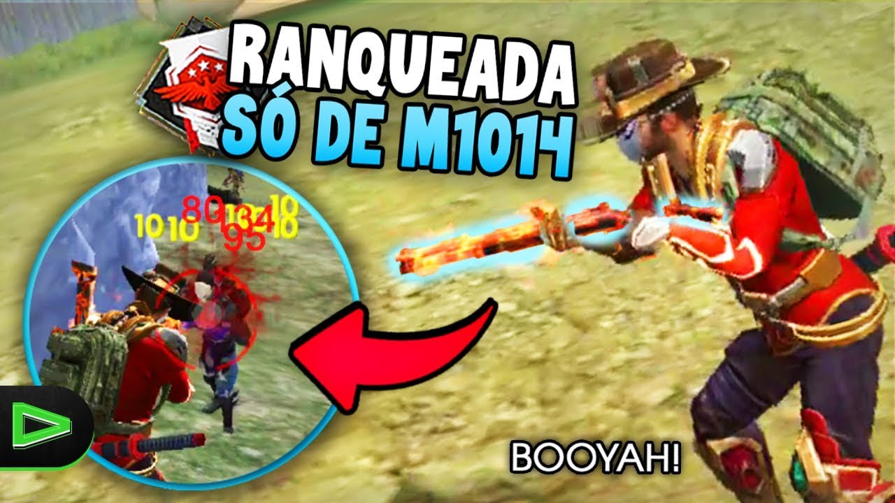 MATEI 10!! O MELHOR JOGADOR DE M1014 RUSHANDO NA RANKED DO FREE FIRE!!!